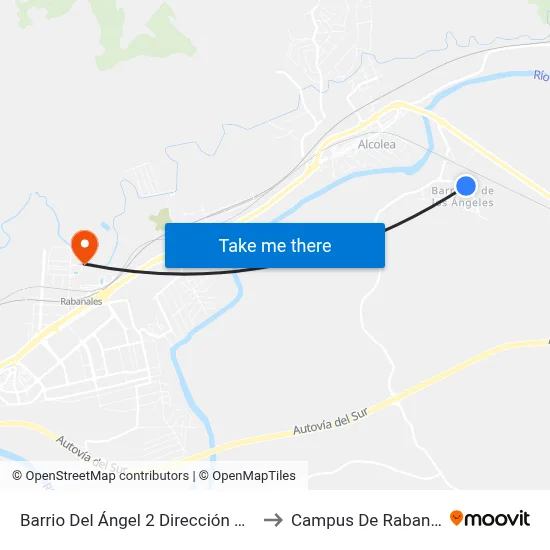 Barrio Del Ángel 2 Dirección Prisión to Campus De Rabanales map