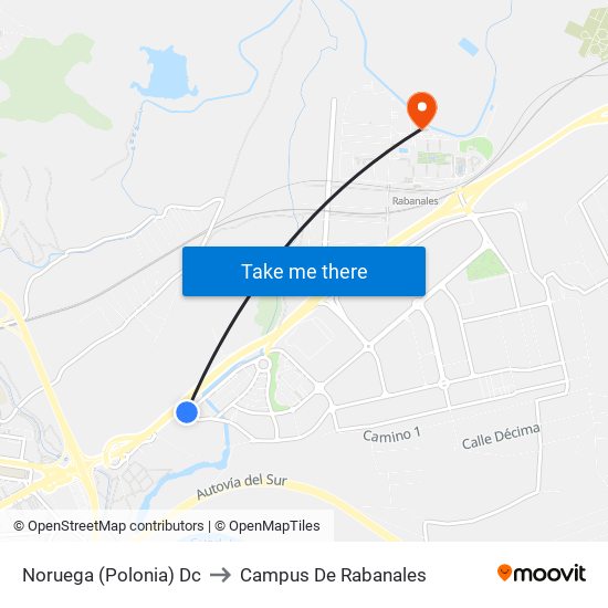 Noruega (Polonia) Dc to Campus De Rabanales map