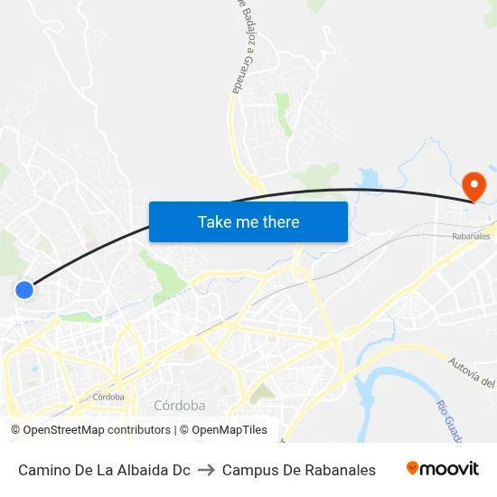 Camino De La Albaida Dc to Campus De Rabanales map