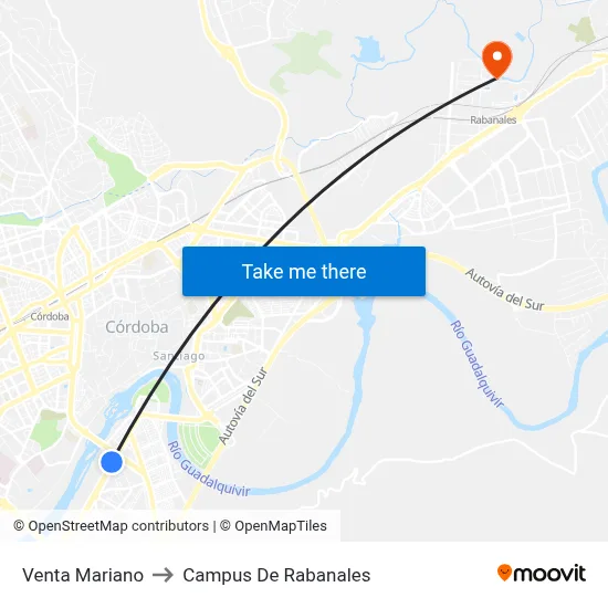 Venta Mariano to Campus De Rabanales map