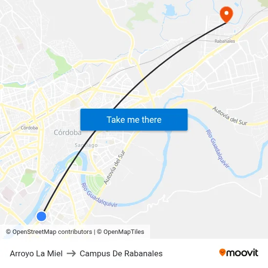 Arroyo La Miel to Campus De Rabanales map