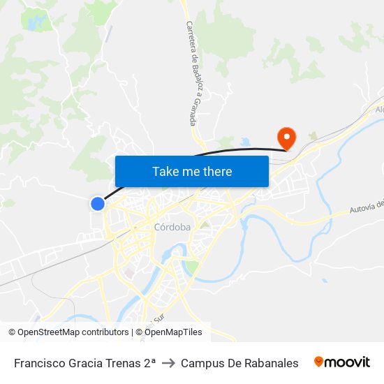 Francisco Gracia Trenas 2ª to Campus De Rabanales map
