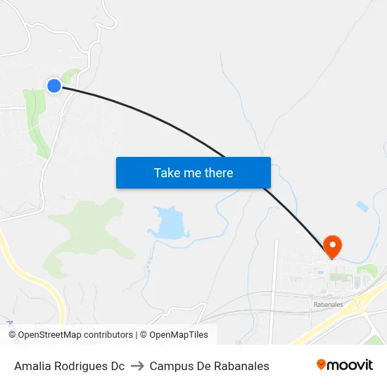 Amalia Rodrigues Dc to Campus De Rabanales map