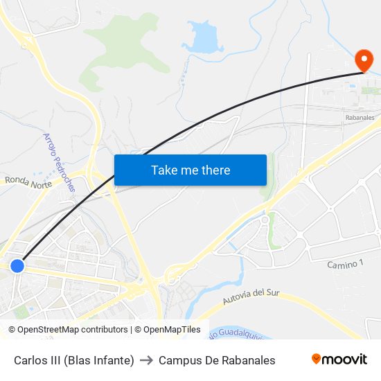 Carlos III (Blas Infante) to Campus De Rabanales map