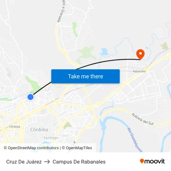 Cruz De Juárez to Campus De Rabanales map