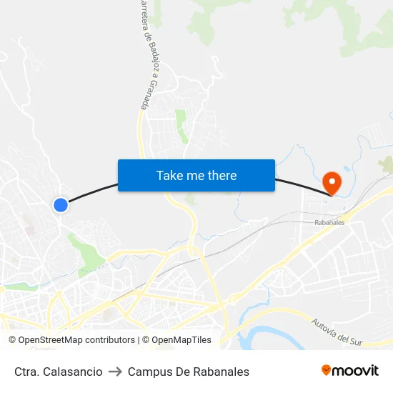 Ctra. Calasancio to Campus De Rabanales map