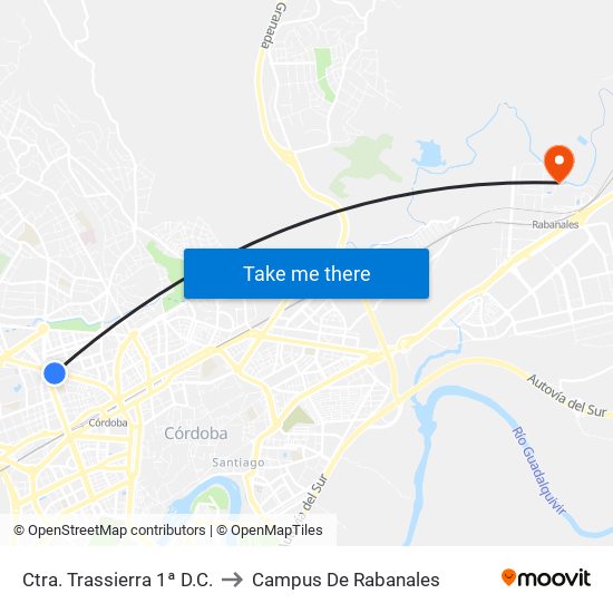 Ctra. Trassierra 1ª  D.C. to Campus De Rabanales map