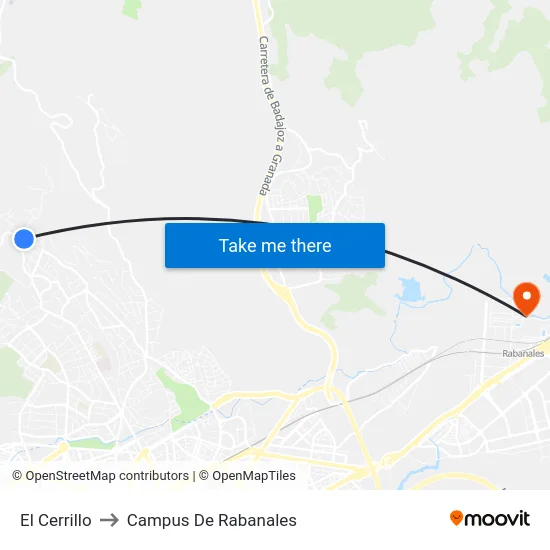 El Cerrillo to Campus De Rabanales map