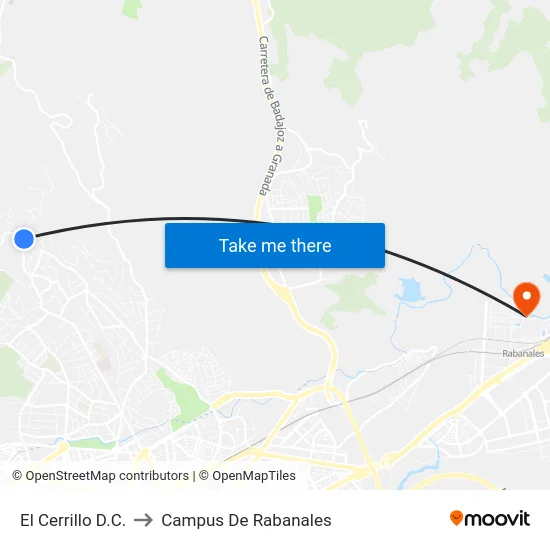 El Cerrillo D.C. to Campus De Rabanales map