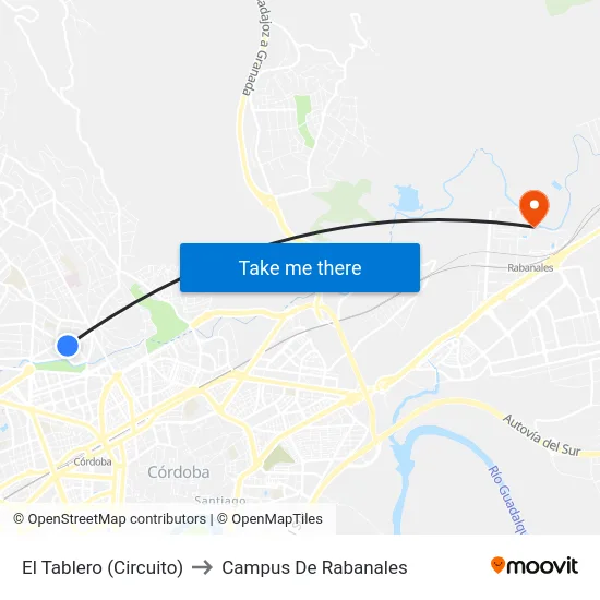 El Tablero (Circuito) to Campus De Rabanales map