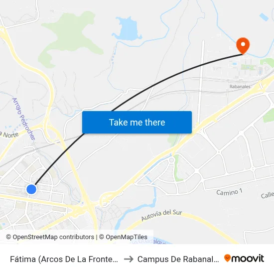 Fátima (Arcos De La Frontera) to Campus De Rabanales map