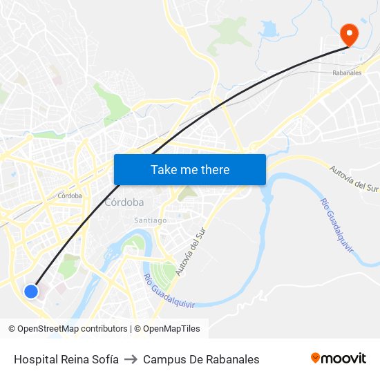 Hospital Reina Sofía to Campus De Rabanales map