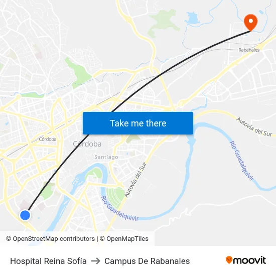 Hospital Reina Sofía to Campus De Rabanales map