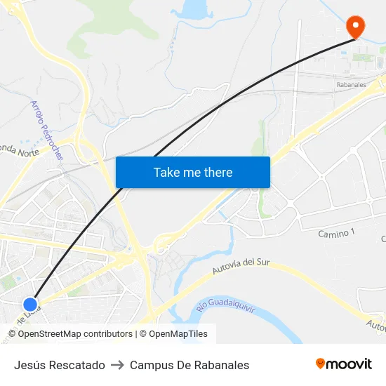Jesús Rescatado to Campus De Rabanales map