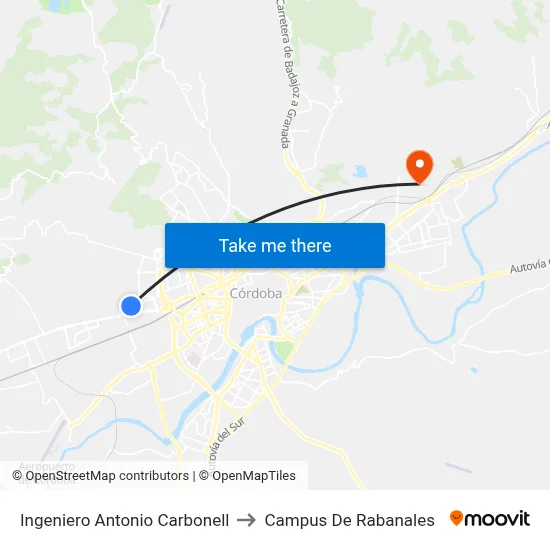 Ingeniero Antonio Carbonell to Campus De Rabanales map