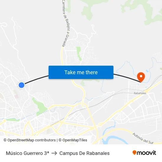 Músico Guerrero 3ª to Campus De Rabanales map