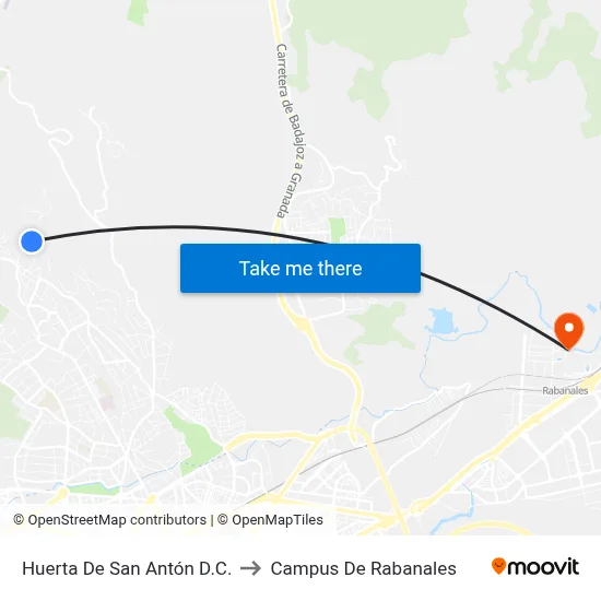 Huerta De San Antón D.C. to Campus De Rabanales map