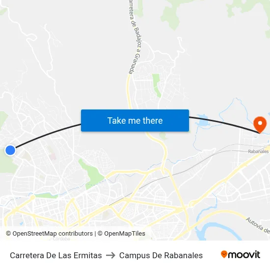 Carretera De Las Ermitas to Campus De Rabanales map