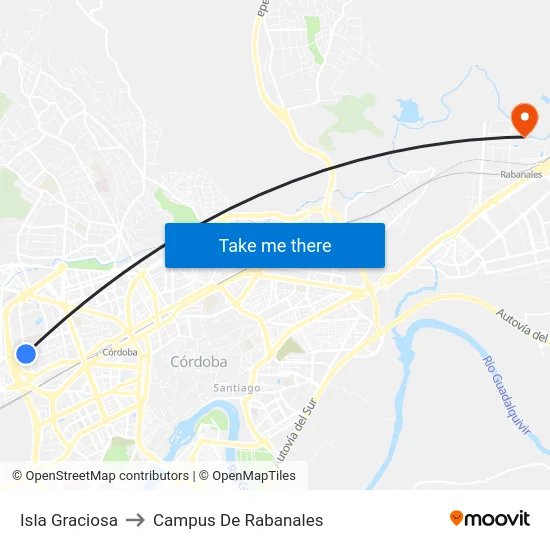 Isla Graciosa to Campus De Rabanales map