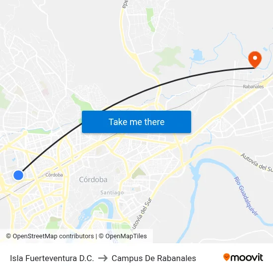 Isla Fuerteventura D.C. to Campus De Rabanales map