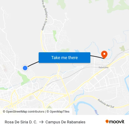 Rosa De Siria D. C. to Campus De Rabanales map