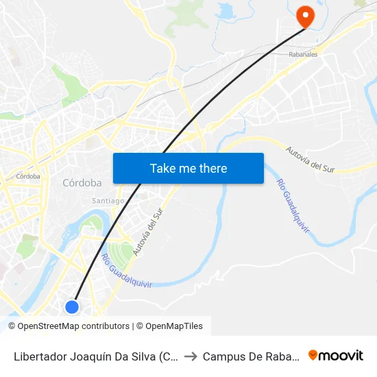 Libertador Joaquín Da Silva (Colegio) to Campus De Rabanales map