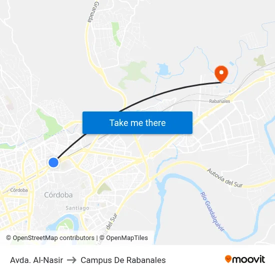 Avda. Al-Nasir to Campus De Rabanales map