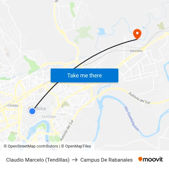 Claudio Marcelo (Tendillas) to Campus De Rabanales map