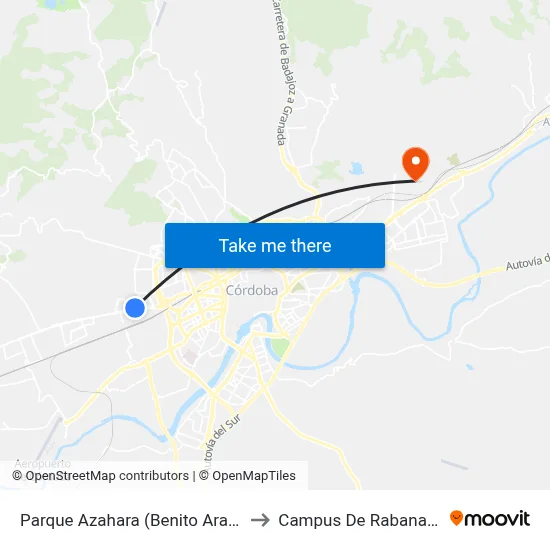 Parque Azahara (Benito Arana) to Campus De Rabanales map