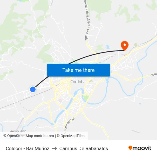Colecor - Bar Muñoz to Campus De Rabanales map