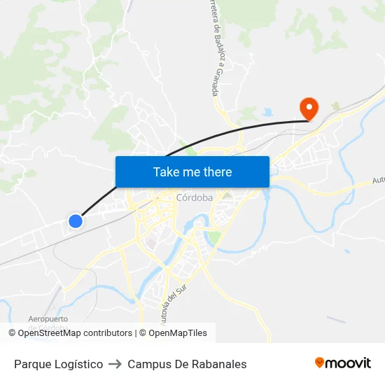 Parque Logístico to Campus De Rabanales map