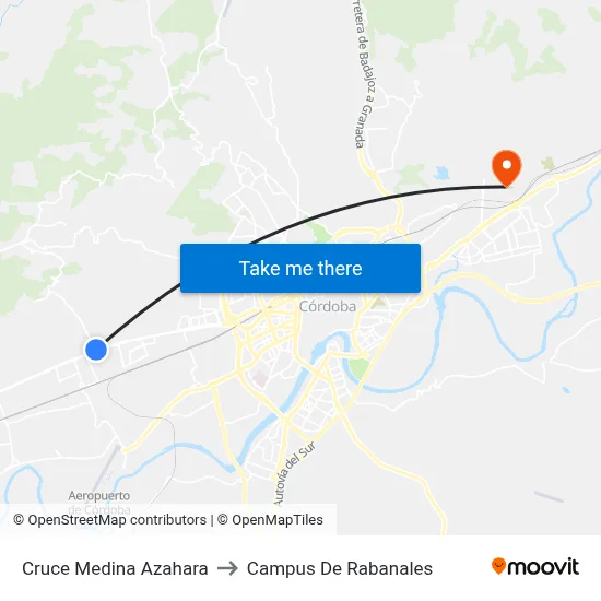Cruce Medina Azahara to Campus De Rabanales map