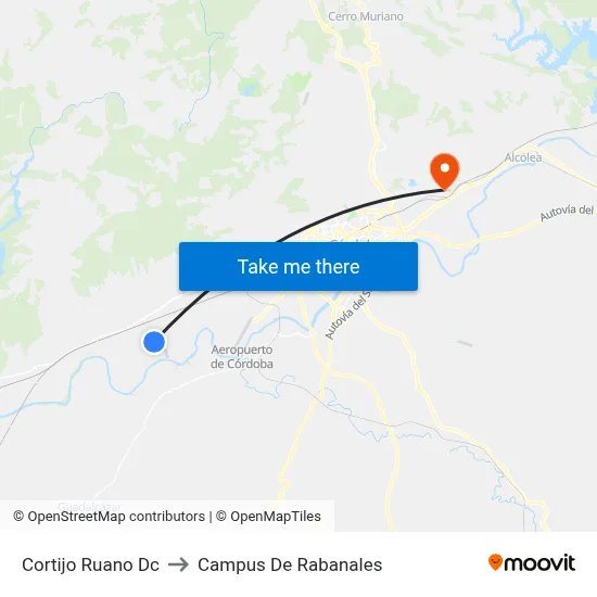 Cortijo Ruano Dc to Campus De Rabanales map