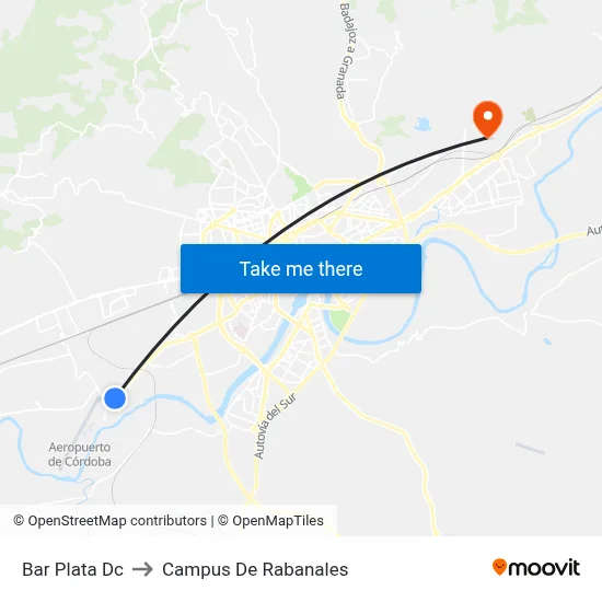 Bar Plata Dc to Campus De Rabanales map