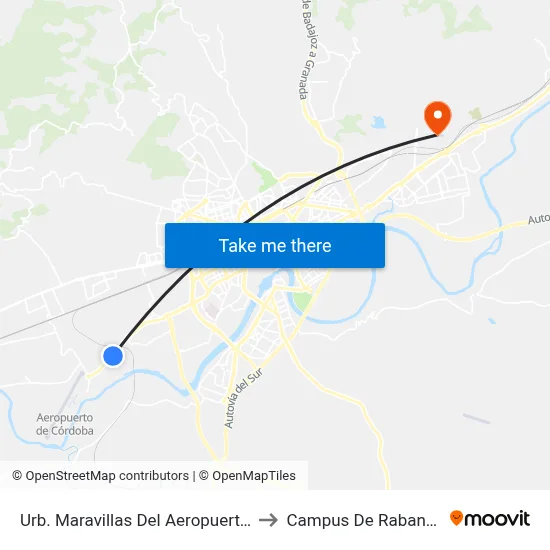Urb. Maravillas Del Aeropuerto Dc to Campus De Rabanales map