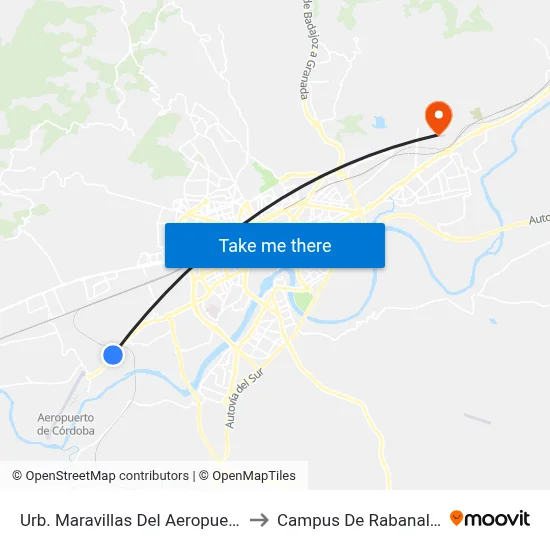 Urb. Maravillas Del Aeropuerto to Campus De Rabanales map