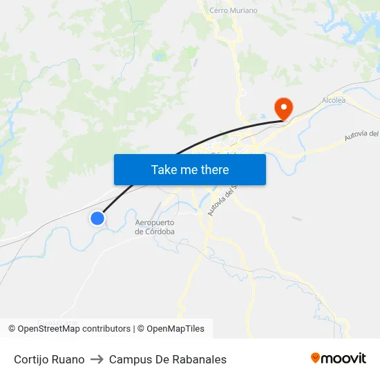 Cortijo Ruano to Campus De Rabanales map