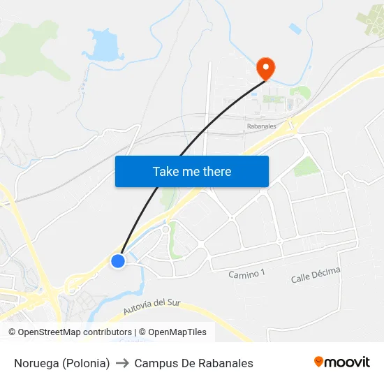 Noruega (Polonia) to Campus De Rabanales map