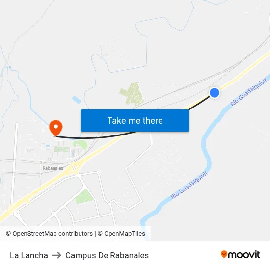La Lancha to Campus De Rabanales map
