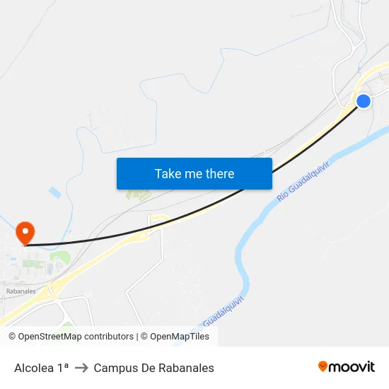 Alcolea 1ª to Campus De Rabanales map