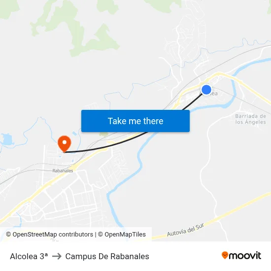 Alcolea 3ª to Campus De Rabanales map