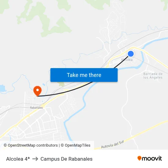 Alcolea 4ª to Campus De Rabanales map