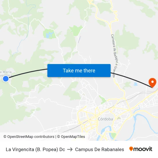 La Virgencita (B. Popea) Dc to Campus De Rabanales map