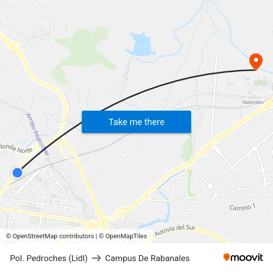 Pol. Pedroches (Lidl) to Campus De Rabanales map