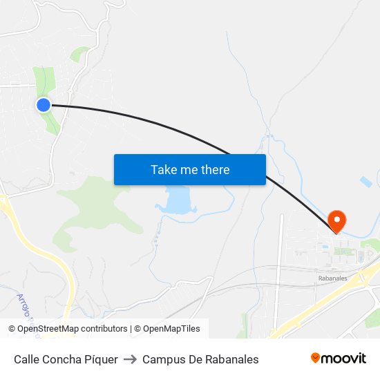 Calle Concha Píquer to Campus De Rabanales map