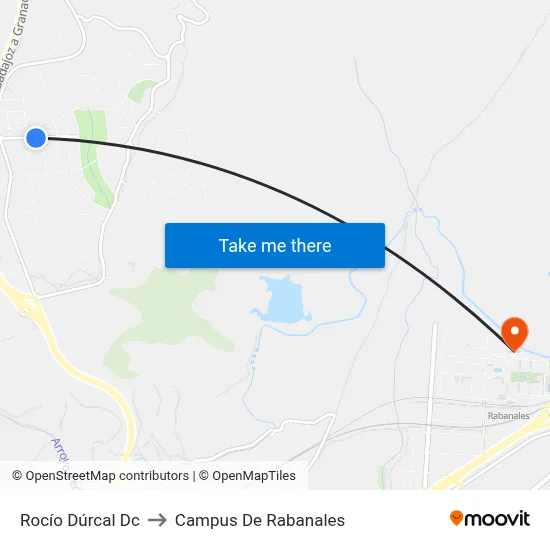 Rocío Dúrcal Dc to Campus De Rabanales map