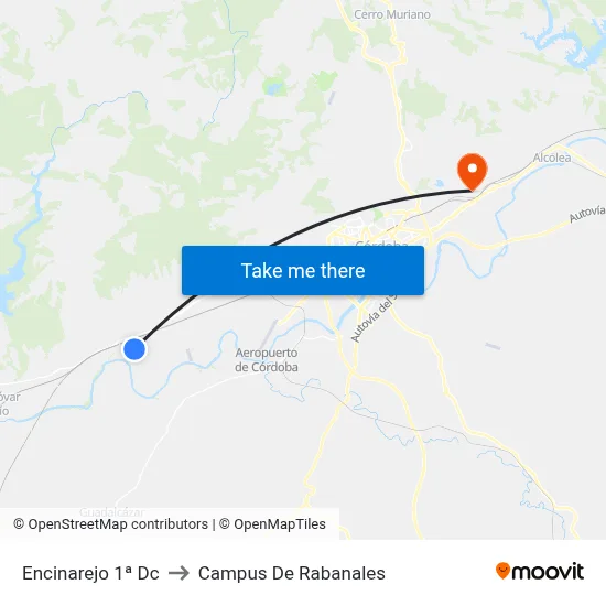 Encinarejo 1ª Dc to Campus De Rabanales map