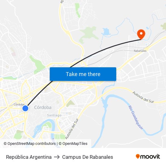 República Argentina to Campus De Rabanales map