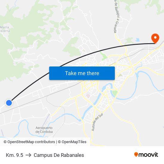 Km. 9.5 to Campus De Rabanales map