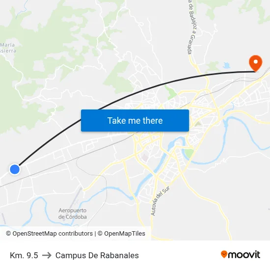 Km. 9.5 to Campus De Rabanales map